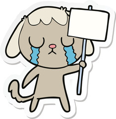 sticker of a cute cartoon dog
