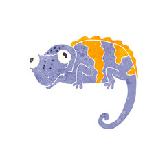 retro cartoon chameleon