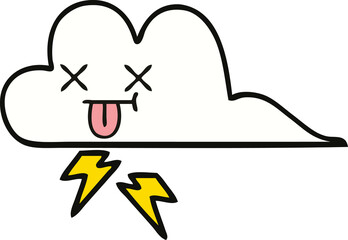 cute cartoon thunder cloud