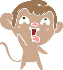 crazy flat color style cartoon monkey