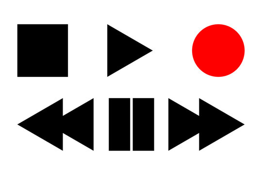 Classic media player control symbol icon isolate PNG 