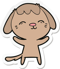 sticker of a happy cartoon dog
