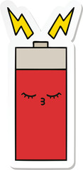 sticker of a cute cartoon battery