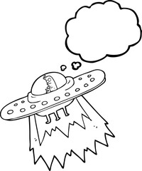 thought bubble cartoon ufo