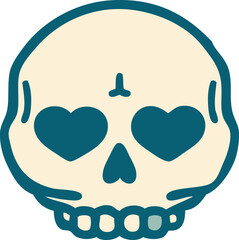 tattoo style icon of a skull