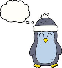 thought bubble cartoon penguin