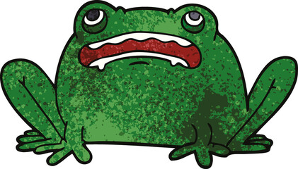 cartoon doodle frog