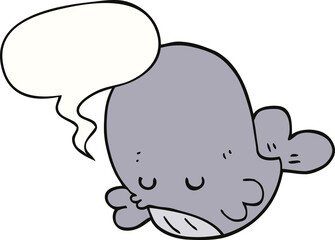 cartoon whale and speech bubble