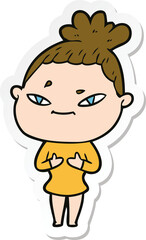 sticker of a cartoon woman