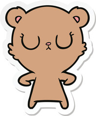 Fototapeta premium sticker of a peaceful cartoon bear cub