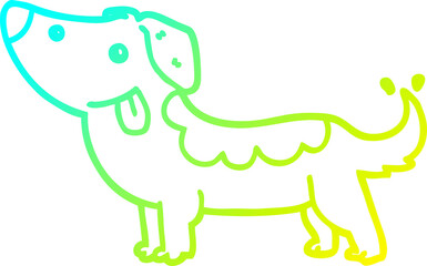 cold gradient line drawing cartoon dog