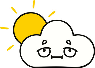 cute cartoon sunshine and cloud
