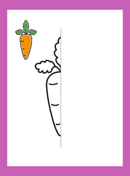 Draw a drawing. Vegetables. Carrot. Vector image.