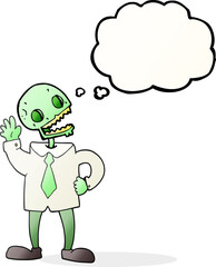 thought bubble cartoon zombie businessman