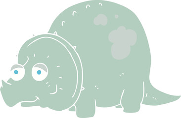 flat color illustration of a cartoon dinosaur