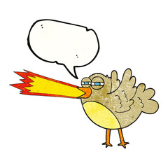 speech bubble textured cartoon bird