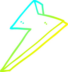 cold gradient line drawing cartoon lightning