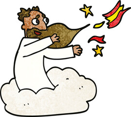 cartoon doodle god creating universe