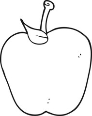 black and white cartoon apple