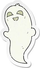 retro distressed sticker of a cartoon halloween ghost