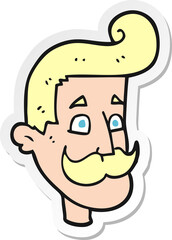 sticker of a cartoon man with mustache