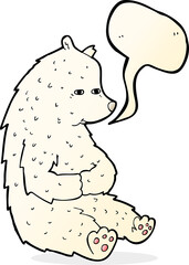 cute cartoon polar bear with speech bubble