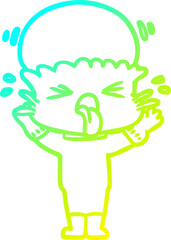 cold gradient line drawing weird cartoon alien