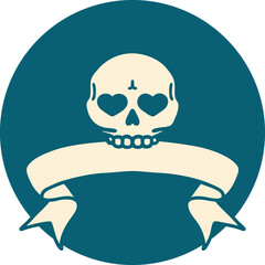 icon with banner of a skull