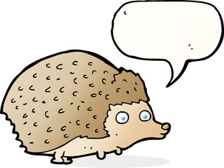 cartoon hedgehog with speech bubble