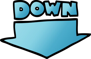 vector gradient illustration cartoon down arrow
