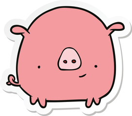 sticker of a cartoon pig