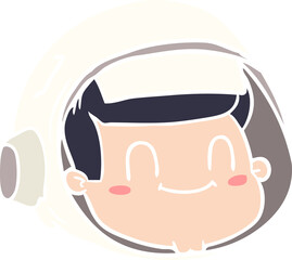 flat color style cartoon astronaut face