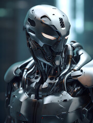 Fototapeta premium A Humanoid Cyborg Robot Created by Generative AI