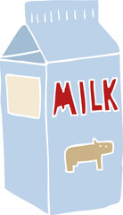 flat color style cartoon milk carton