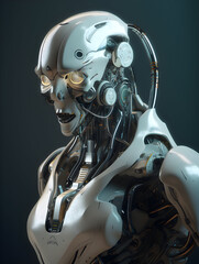 Fototapeta premium A Humanoid Cyborg Robot Created by Generative AI