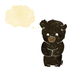 cute cartoon black bear with thought bubble