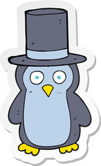 sticker of a cartoon penguin wearing hat