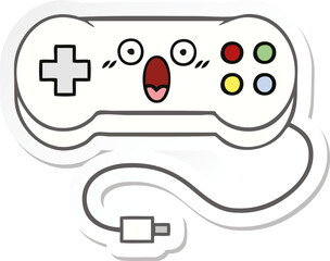 sticker of a cute cartoon game controller