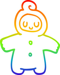 rainbow gradient line drawing cartoon human baby