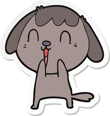 sticker of a cute cartoon dog