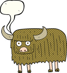 comic book speech bubble cartoon hairy cow