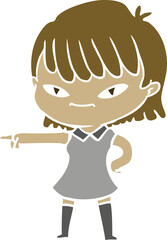 flat color style cartoon woman