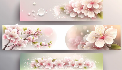 日本桜の栞 | cherry blossom bookmark Generative AI - obrazy, fototapety, plakaty