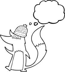 thought bubble cartoon little wolf