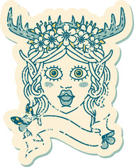 elf druid character face illustration