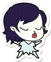 sticker of a cute cartoon vampire girl