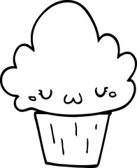 cartoon cupcake with face