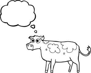 thought bubble cartoon cow
