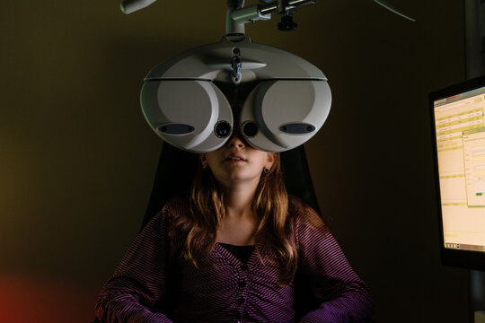 Teen girl at the optometrist