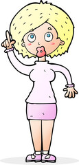 cartoon woman with idea